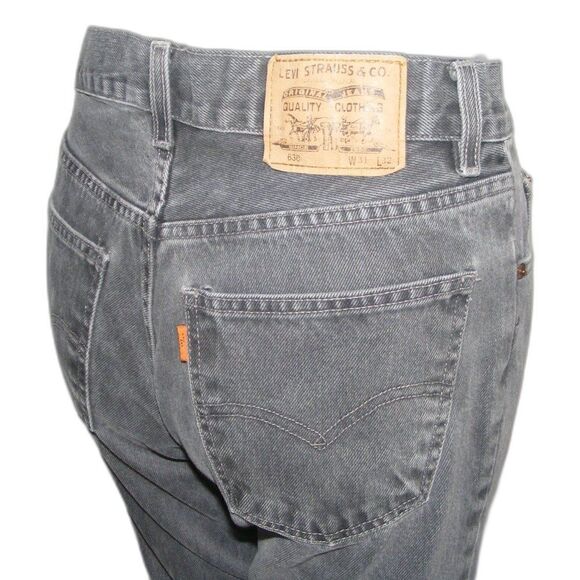 LEVI'S Vintage 630 Jeans, 31/29, Orange tab, Faded Black, Shorter/Crop, Zipper - Picture 2 of 14
